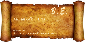 Balaskó Emil névjegykártya