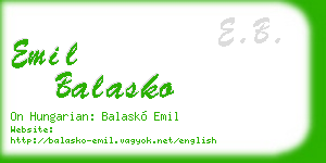 emil balasko business card